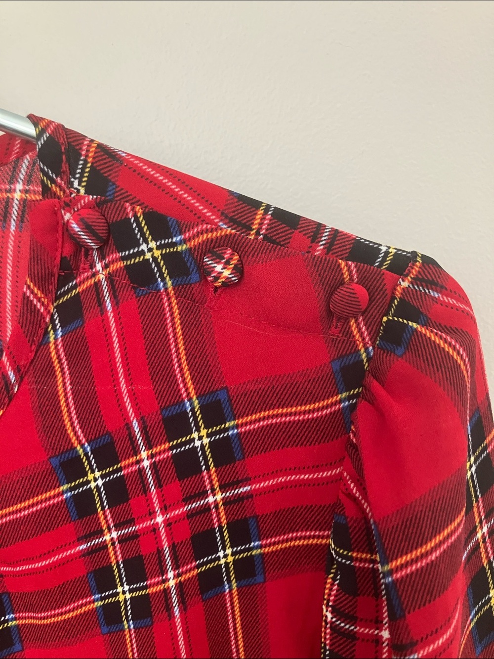 J. Crew Red Tartan Blouse - Picture 2 of 7